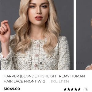HARPER HUMAN hair WIG . New with box🏷 👩🏼Champagne color Lacefront🥰